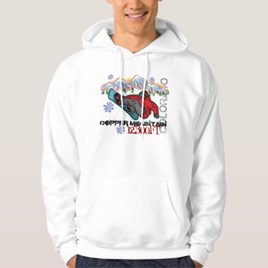 Koperberg Colorado snowboarder schaafkop Hoodie (Voorkant)
