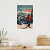 Koperberg Reisposter Skiën in de Zonsondergang 1 Poster (Keuken)