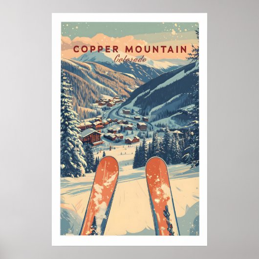 Koperberg Reisposter Zonsondergang Skislope 1 Poster (Voorkant)