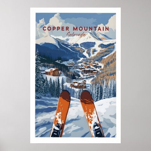 Koperberg Ski-poster Winter Ski-dorp Poster (Voorkant)