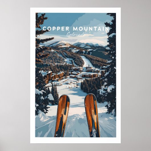 Koperberg Skieprint 1 Poster (Voorkant)