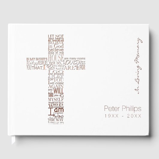 Koperbijbelverzen uit het John 14 Memory Guest Boo Gastenboek (Voorkant)