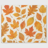 Koperblad Aquarel Herfstbladeren Cadeaupapier (Vlak)