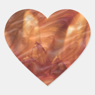 Koperblad Gouden tinten: Golven in reliëf Hart Sticker