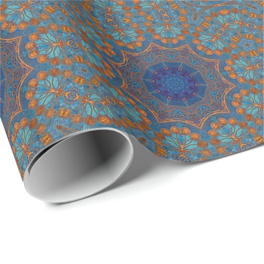 Koperblauw Cadeaupapier (Rol Hoek)