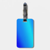 Koperblauwe ombre waterverf abstracte pastel bagagelabel (Achterkant verticaal)
