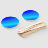 Koperblauwe ombre waterverf abstracte pastel handwaaier (Niet-gemonteerd)