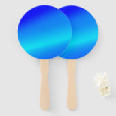 Koperblauwe ombre waterverf abstracte pastel handwaaier (Voorkant en achterkant)