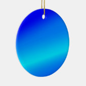 Koperblauwe ombre waterverf abstracte pastel keramisch ornament (Rechts)