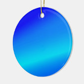 Koperblauwe ombre waterverf abstracte pastel keramisch ornament (Links)