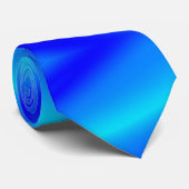 Koperblauwe ombre waterverf abstracte pastel stropdas (Opgerold)