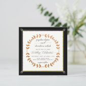 Koperblik Laurel Leaf Wreater Black Stropdas Elega Kaart (Staand voorkant)