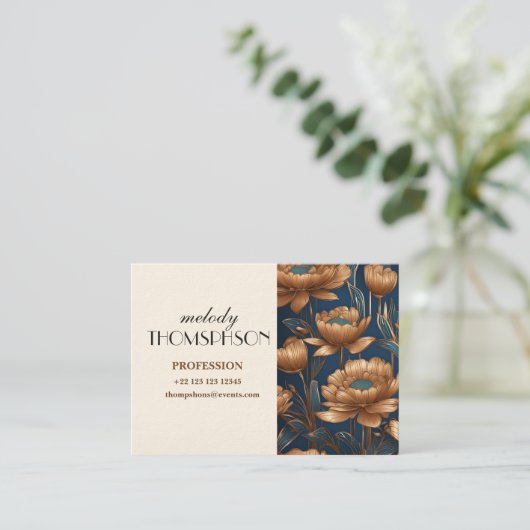 Koperbloemen Visitekaartje (Staand voorkant)