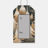 Koperbomen in een bospatroon cadeaulabel (Achterkant)