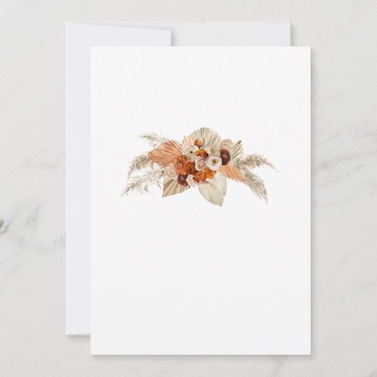 Koperbrandende oranje-beige bruinbloemetjes kaart (Achterkant)