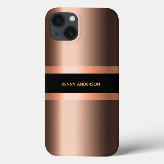 Koperbrons metallisch zwarte masculinenaam Case-Mate iPhone case (Achterkant)