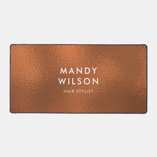 Koperbrons Shine Stijlvolle FAUX FOLIE GROOT Bureaumat (Voorkant)