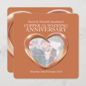 Koperbruiloft 7 jaar uitnodiging (Voorkant / Achterkant)