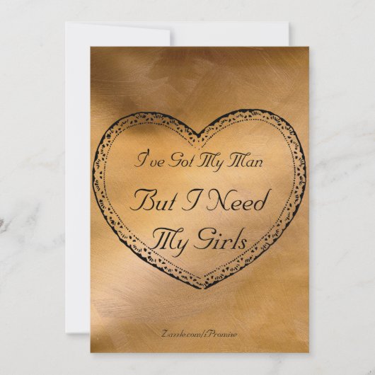 Koperbruiloft Ik heb mijn Man - Harteuitnodiging Kaart (Voorkant)