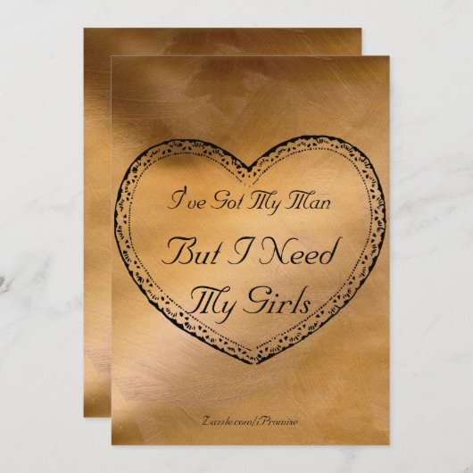Koperbruiloft Ik heb mijn Man - Harteuitnodiging Kaart (Voorkant / Achterkant)