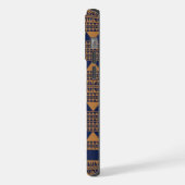 koperbruin donker marineblauw aztec iPhone hoesje (Linkerkant)