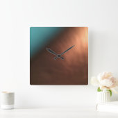 Koperbruin en turkooiswandklok vierkante klok (Huis)