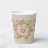 Koperbruin Floral geaccentreerd Papieren Bekers (Achterkant)