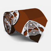 Koperbruin Nieuw gecontroleerd Patroon Stropdas (Opgerold)