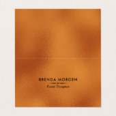 Koperbruin vormgeven Moderne achtergrond Visitekaartje (Buitenkant ongevouwen)