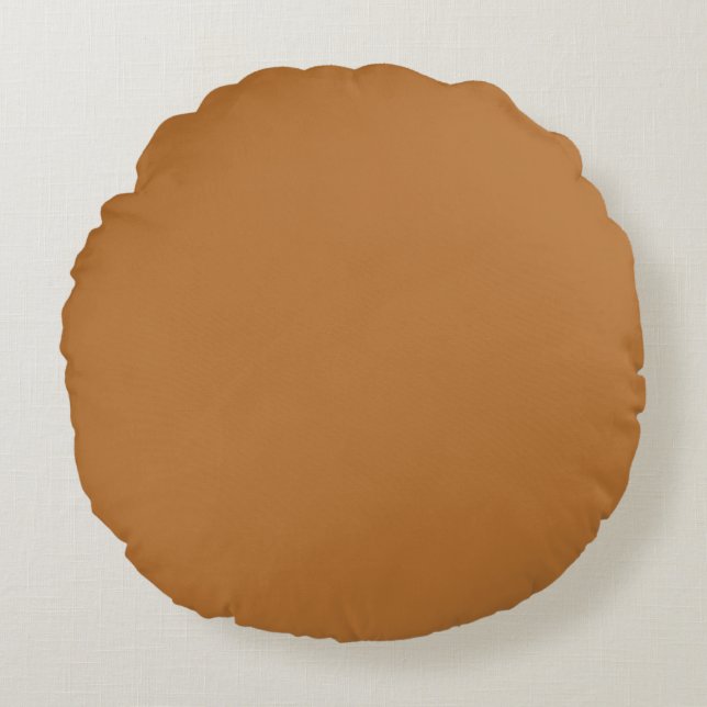 Koperbruine Ronde Kussen (Voorkant)
