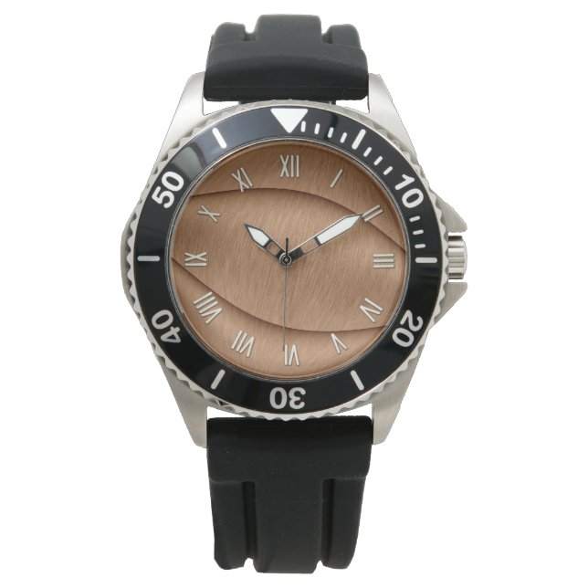 Kopercontour met cijfers horloge (Voorkant)
