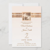 Kopercrème Tropische palmbomen Modern Verloving Kaart (Voorkant)