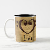 Koperdubbelbot Clef Heart Lute Tweekleurige Koffiemok (Links)