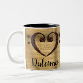 Koperdubbele bas Clef Heart Dulcimer Tweekleurige Koffiemok (Links)