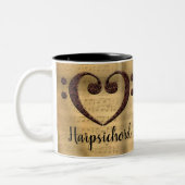 Koperdubbele bas Clef Heart Harpsichord Tweekleurige Koffiemok (Links)