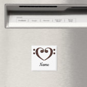 Koperdubbele-Bass Clef Heart Gepersonaliseerd Magneet (Insitu (Vaatwasser))