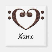 Koperdubbele-Bass Clef Heart Gepersonaliseerd Magneet (Voorkant)