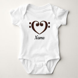 Koperdubbele-Bass Clef Heart Gepersonaliseerd Romper