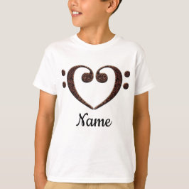 Koperdubbele-Bass Clef Heart Gepersonaliseerd T-shirt