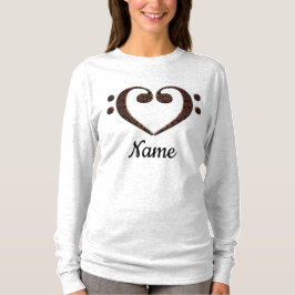 Koperdubbele-Bass Clef Heart Gepersonaliseerd T-shirt
