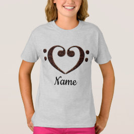 Koperdubbele-Bass Clef Heart Gepersonaliseerd T-shirt