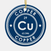 Koperelement blauw keramisch Ornament (Voorkant)