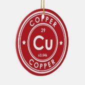 Koperelement rood keramisch Ornament (Rechts)