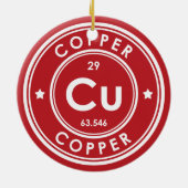 Koperelement rood keramisch Ornament (Achterkant)