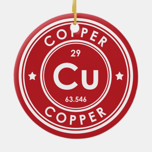 Koperelement rood keramisch Ornament (Achterkant)