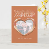 Koperen 7de huwelijksjubileum fotokaart kaart (Gele Bloem)