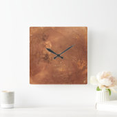 Koperen achtergrond vierkante klok (Huis)