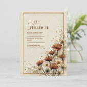 Koperen Astrantia Crème Herfst Bruiloft Kaart (Staand voorkant)