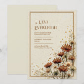 Koperen Astrantia Crème Herfst Bruiloft Kaart (Voorkant / Achterkant)