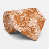 Koperen Bloem Batik Stropdas (Opgerold)